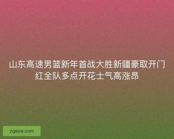 山东高速男篮新年首战大胜新疆豪取开门红全队多点开花士气高涨昂