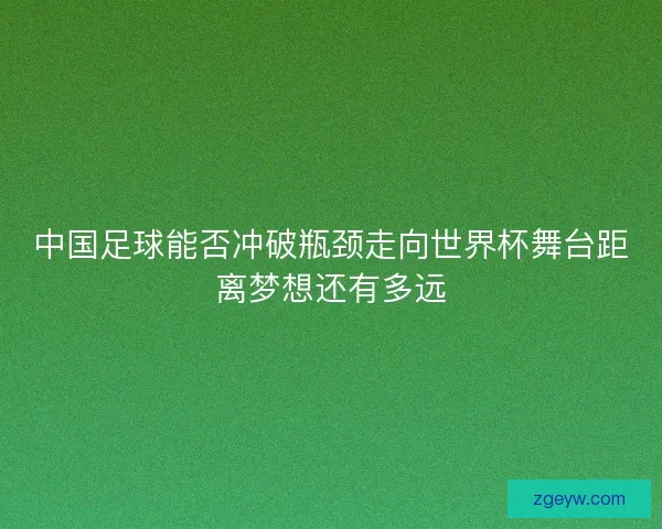 中国足球能否冲破瓶颈走向世界杯舞台距离梦想还有多远